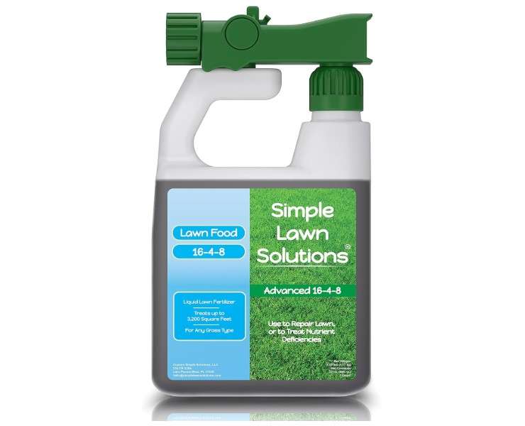 Advanced 16-4-8 Balanced NPK - Lawn Food Quality Liquid Fertilizer - Spring & Summer Concentrated Spray - Any Grass Type - Simple Lawn Solutions (32 Ounce)
