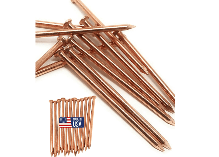 Dubbs Hardware 12-Pack Pure Copper 4-Inch Nail Spikes - Heavy-Duty Tree Stump Root Killer - Eco-Friendly & Chemical-Free Tree Removal - USA-Made Durable