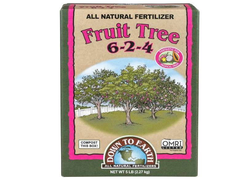 Down To Earth All Natural Fertilizers Organic Fruit Tree - Plant Food for Apples, Pears, Plums and Tropical Fruit Trees 6-2-4, 5 lb