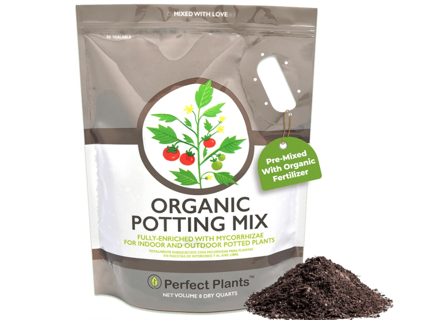 Organic Potting Mix by Perfect Plants for All Plant Types - 8qts for Indoor and Outdoor Use, Great for Veggies, Spices, and Holistic Herbs