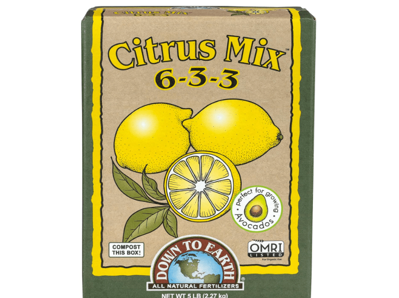 Down To Earth All Natural Fertilizers Organic Citrus Mix - Plant Food for Lemons, Limes, Oranges and Avocados 6-3-3, 5 lb