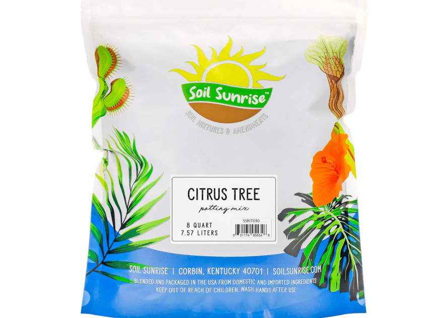  Soil Sunrise Citrus Tree Potting Soil Mix (8 Quarts) Special Blend for Indoor Oranges, Lemons, Limes and More