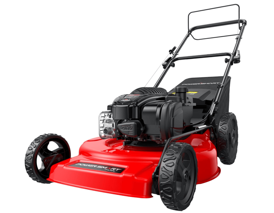 PowerSmart 22-Inch Gas Lawn Mower, 150cc B&S Engine, Self-Propelled, 3-in-1 Mulching System, 6 Cutting Heights, Rear-Wheel Drive, Durable Steel Deck
