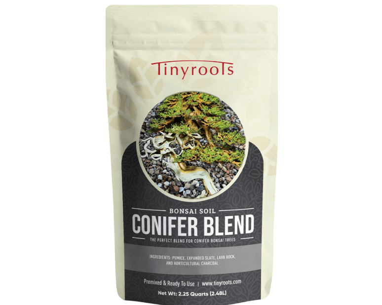 Tinyroots Conifer Bonsai Soil Blend – 2.25 Quarts - Formulated and Pre-Mixed for Junipers, Japanese Black Pines, White Pines, Cedar, Cypress and All Other.