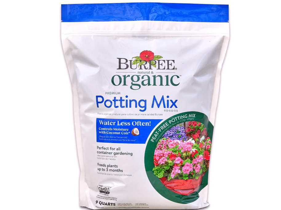 Burpee, 9 Quarts | Premium Organic Potting Natural Soil Mix Food Ideal for Container Garden-Vegetable, Flower & Herb Use for Indoor Outdoor Plant
