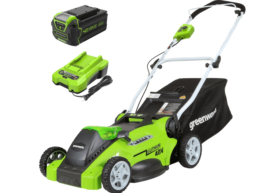 Greenworks 40V 16" Cordless Lawn Mower, Ultra-Light Push Mower with 4.0Ah Battery & Charger(75+ Tool Compatibility,