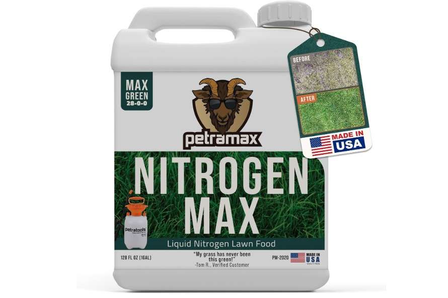 Petramax Liquid Nitrogen Fertilizer 28-0-0 NPK - 1 Gallon Spring & Summer Liquid Grass Fertilizer for Lawn, Spray on Easy to Apply for Deep Green Lawn...

