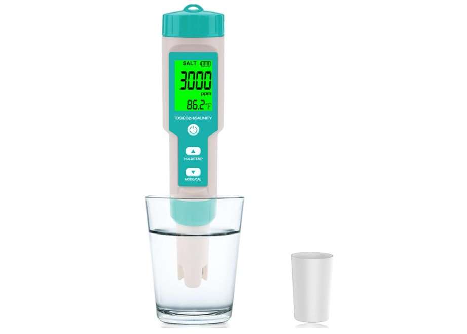 Aquarium Salt Tester -Pool Salt Tester, Versatile 5 in1 Salinity, PH, TDS, EC, and Temperature Meter, Digital Salinity Tester for Saltwater Aquarium,...