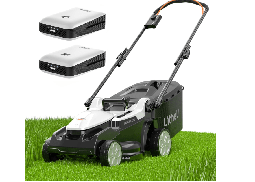 Litheli 40V (2 x 20V) 16" Electric Lawn Mower Cordless, Brushless Lawnmower with 6-Height Adjust, Portable & Lightweight Pu