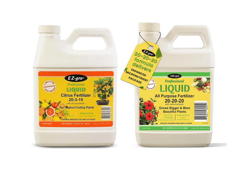 EZ-GRO Citrus & All-Purpose Fertilizer Bundle – Liquid Plant Food for Tropical Trees, Lawn, Flowers, Herbs, and Vegetables – 1 Qt Each for Healthy.