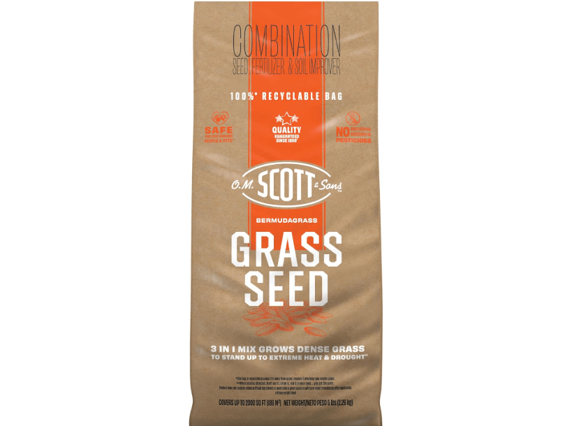 
O.M. Scott and Sons Bermudagrass Grass Seed, Fertilizer and Soil Improver, Drought Tolerant Once Established, Covers Up to 2,000 sq