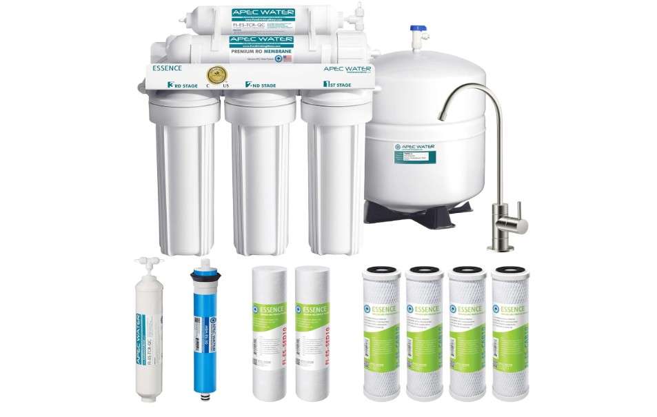 APEC Water Systems ROES-50 Essence Series Top Tier 5-Stage WQA Certified Ultra Safe Reverse Osmosis Drinking Water Filter System with Extra High Capacity...
