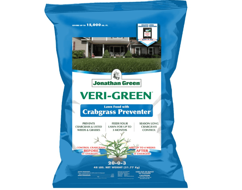 Jonathan Green (16001) Veri-Green Crabgrass Preventer Plus Fertilizer - 20-0-3 Lawn Fertilizer & Crabgrass Killer