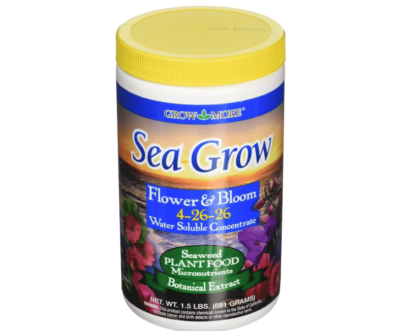 Grow More Sea Grow Flower & Bloom (4-26-26) - 1.5lbs of Seaweed Fertilizer for Plants - Water Soluble Fertilizer for Vegetables