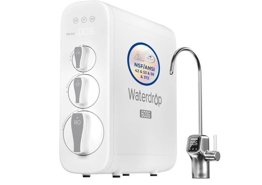 Waterdrop G3P600 Reverse Osmosis System, 8 Stage Tankless Reverse Osmosis Water Filter, NSF/ANSI 42 & 58 & 372 Certified, Under Sink RO System, 2:1...
