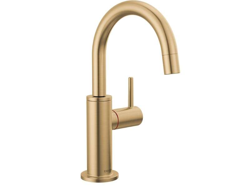 Delta Faucet Instant Hot Water Dispenser Faucet Gold, Instant Hot Water Tap, Hot Water Faucet, Champagne Bronze 1930LF-H-CZ (Tank and Filter Not Included)
