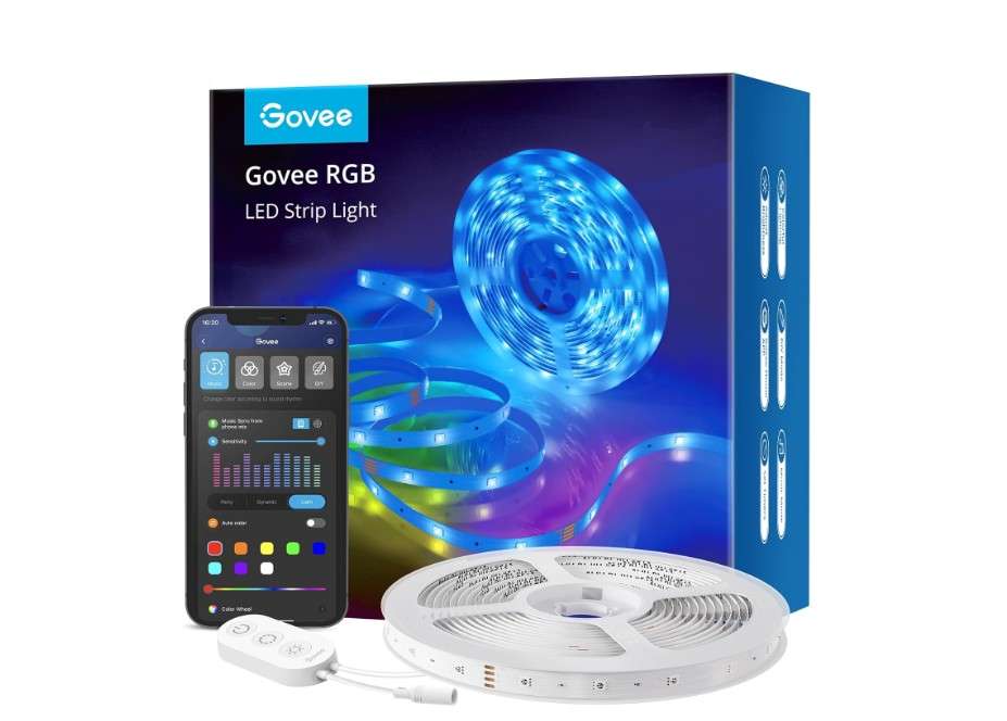 Govee Smart RGB LED Strip Lights, 16.4ft WiFi LED Strip Lighting Work with Alexa and Google Assistant, 16 Million Colors with App Control and Music Sync LED... 