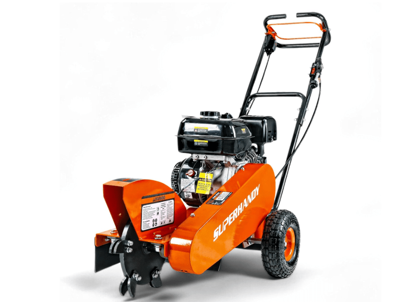 
SuperHandy Gas Stump Grinder 9HP Engine - Direct Belt Drive, 12-inch Cutting Performance, 6 Carbide Teeth - Compact & Lightweigh