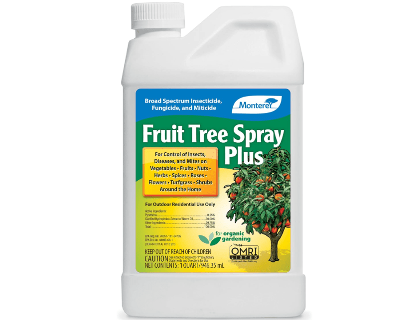 
Monterey Fruit Tree Spray Plus – Insecticide & Fungicide for Fruits, Vegetables, Roses & Lawns – Controls Pests & Fungal Diseases 