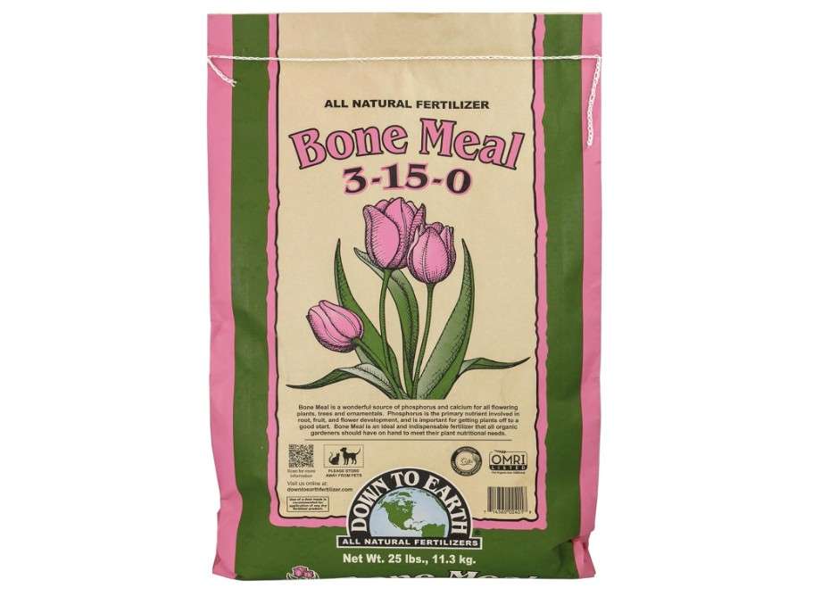 Down To Earth All Natural Fertilizers Organic Bone Meal - High Phosphorus Plant Food for Buds, Bulbs, Blooms, Flowers 3-15-0, 25 lb