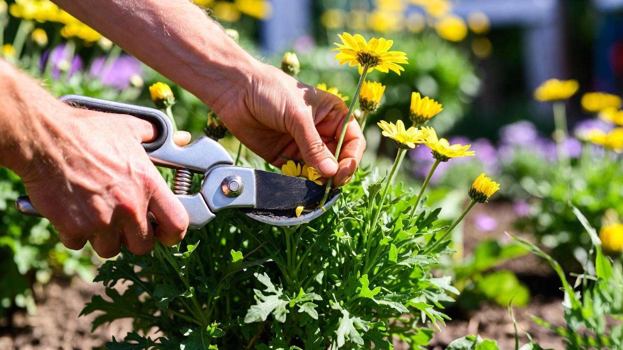 demonstrate deadheading. Alt Text: