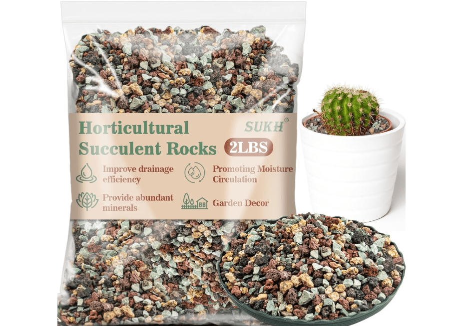 Sukh 2LBS Horticultural Succulent Rocks Bonsai Mix Succulent Potting Mix Lava Rocks Cactus Soil Potting Mix Amendment.