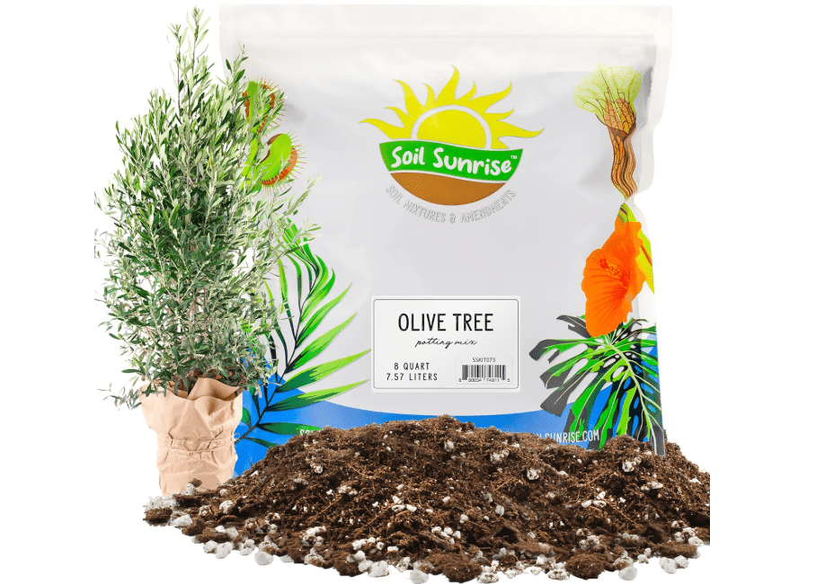 Soil Sunrise Olive Tree Potting Soil Mix (8 Quarts) for Planting, Repotting, and Growing Olive Bushes/Plants