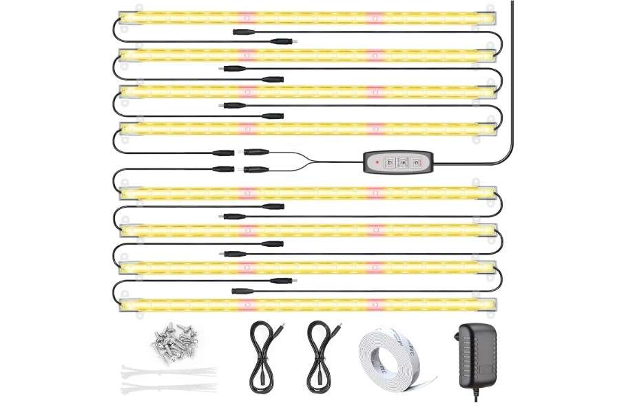 LED Grow Light for Indoor Plants, Grow Lights 80W Full Spectrum, 4 Dimmable Levels Sunlike Grow Lamp, Auto On/Off 3/6/12H Timer Grow Light Strips for Flower... 