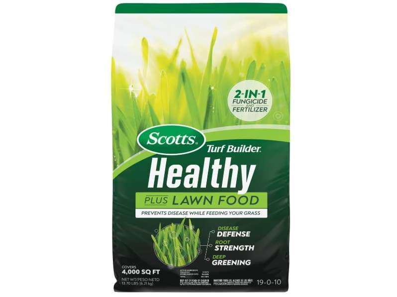 Scotts Turf Builder Healthy Plus Lawn Food, 2-in-1 Fungicide and Fertilizer, Helps Grass Withstand Summer Stress, 4,000 sq. ft., 13.70 lbs.
