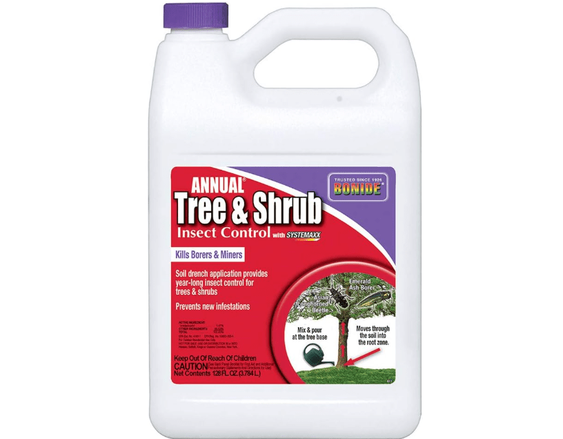 Bonide Annual Tree & Shrub Insect Control with Systemaxx, 128 oz Concentrate, Year Long Protection and Insect Killer