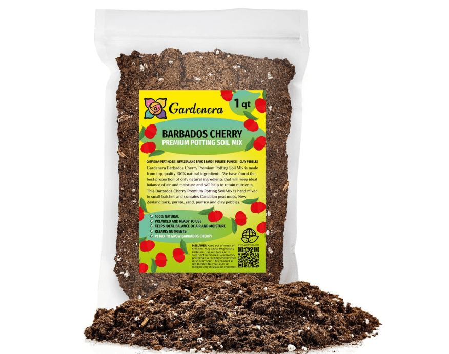 
Gardenera Premium Barbados Cherry Plant Potting Mix - Crafted for Flourishing Growth and Tangy Fruits - 1 Quar