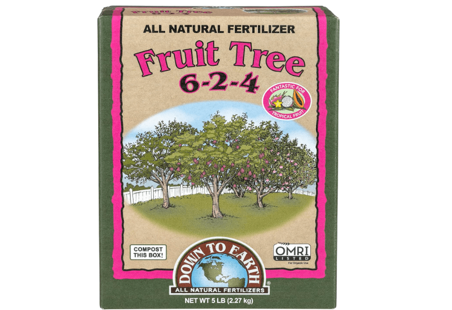 Down To Earth All Natural Fertilizers Organic Fruit Tree - Plant Food for Apples, Pears, Plums and Tropical Fruit Trees 6-2-4, 5 lb
