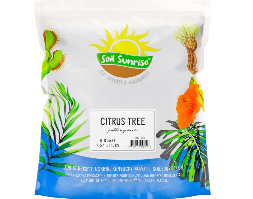  Soil Sunrise Citrus Tree Potting Soil Mix (8 Quarts) Special Blend for Indoor Oranges, Lemons, Limes and More