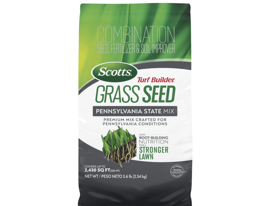 
Scotts Turf Builder Grass Seed Pennsylvania State Mix with Fertilizer and Soil Improver, Premium Mix, 5.6 lbs