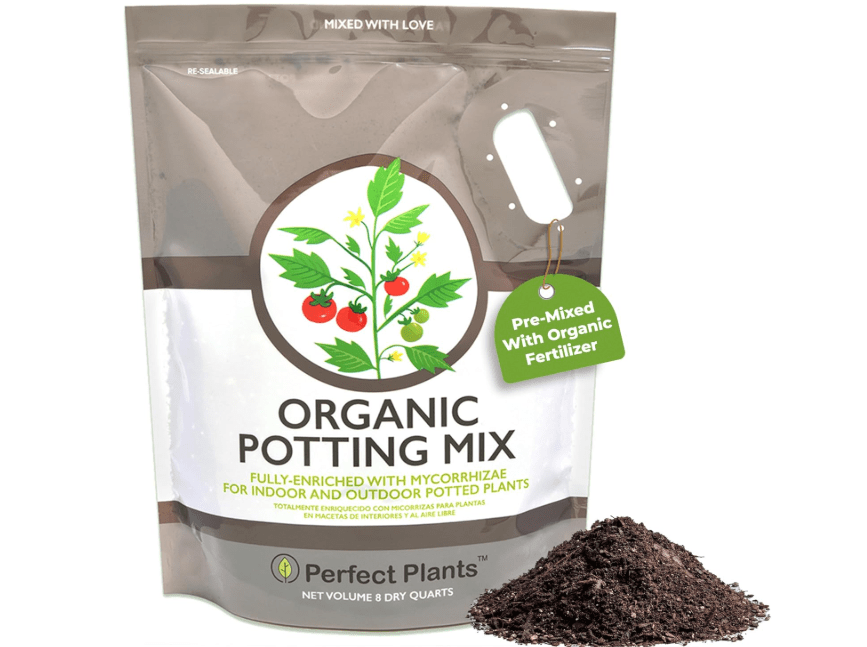  Organic Potting Mix by Perfect Plants for All Plant Types - 8qts for Indoor and Outdoor Use, Great for Veggies, Spices, and Holistic Herbs