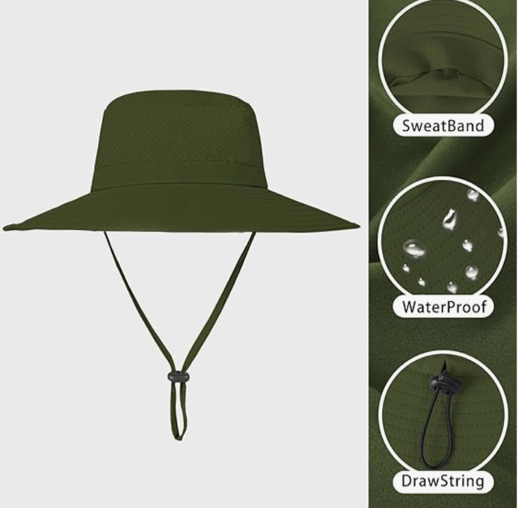 ZOORON Boonie Hat UPF 50+ Cooling Sun Hat for Men and Women,Wide Brim Bucket Hats with UV Protection for Safari Hiking Beac