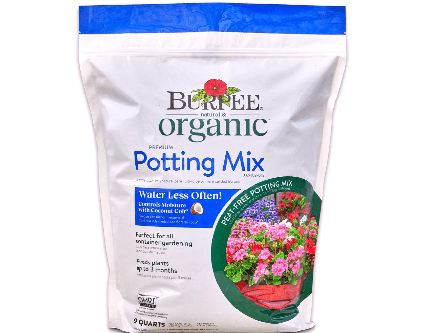 Burpee, 9 Quarts | Premium Organic Potting Natural Soil Mix Food Ideal for Container Garden-Vegetable, Flower & Herb Use for Indoor Outdoor Plant