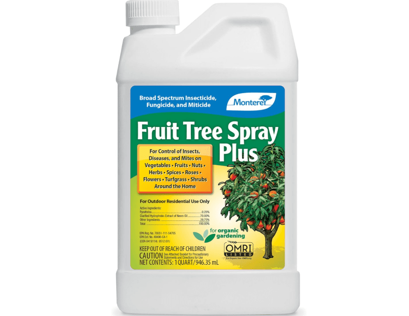 
Monterey Fruit Tree Spray Plus – Insecticide & Fungicide for Fruits, Vegetables, Roses & Lawns – Controls Pests & Fungal Diseases