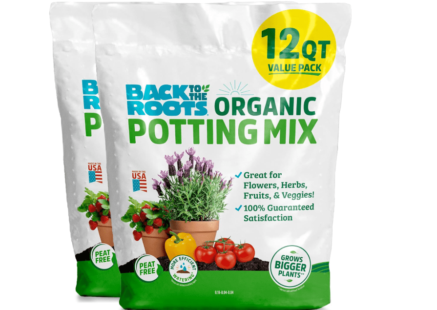  Back to the Roots 100% Organic Potting Mix (Value 12 Quart) | Premium Blend | Made in The USA