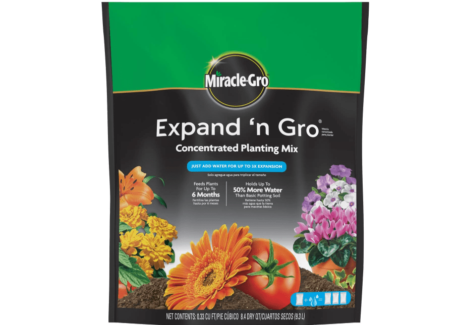 
Miracle-Gro Expand 'n Gro Concentrated Planting Mix, Just Add Water for up to 3X Expansion, For Container and In-Ground Use, .33 cu. ft. Expands up to