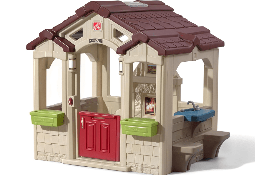 
Step2 Charming Cottage Kids Playhouse, Indoor/Outdoor Playset, Interactive Play with Sounds, Made of Durable Plastic, For Toddlers 2+ Years Old