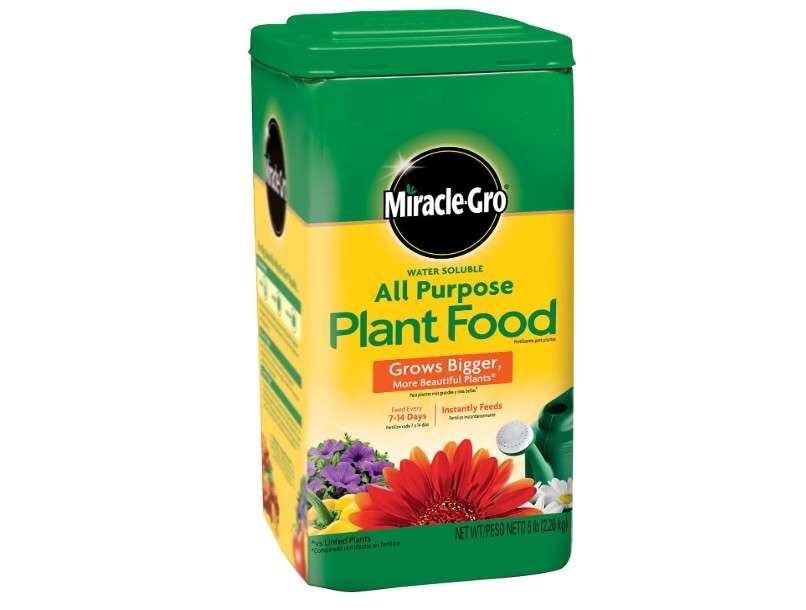 Miracle-Gro Water Soluble All Purpose Plant Food, For All Indoor or Outdoor Plants including Roses, Flowers, Vegetables, Houseplants, Trees, and Shrubs, 5 lbs.