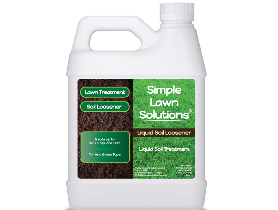 Liquid Soil Loosener- Soil Conditioner-Use alone or when Aerating with Mechanical Aerator or Core Aeration- Simple Lawn Solutions