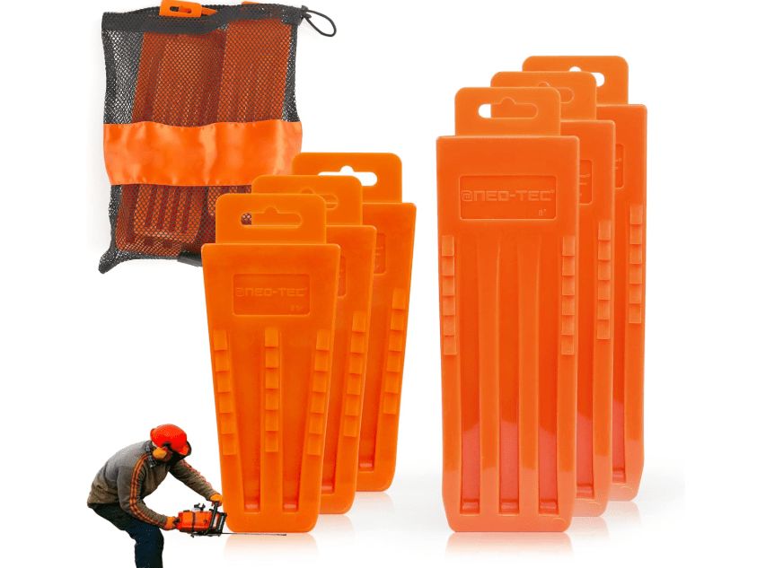 
NEO-TEC 6 pack Tree Felling Wedges, chainsaw wedges, 5.5"+8" tree cutting equipment, tree cutting equipment with Spikes for Safe Tree Cutting