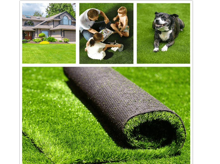 Fas Home Artificial Grass Turf 6FTX15FT, 1.38" Pile Height Realistic Synthetic Grass, Indoor Outdoor Pet Faux Grass Astro Rug Carpet for Garden Backyard