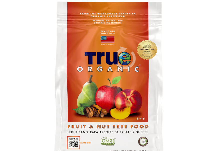 
True Organic Fruit & Nut Food – Organic Fertilizer for Productive Tree Growth – Prevent Blossom End Rot – 4lb Bag Covers 