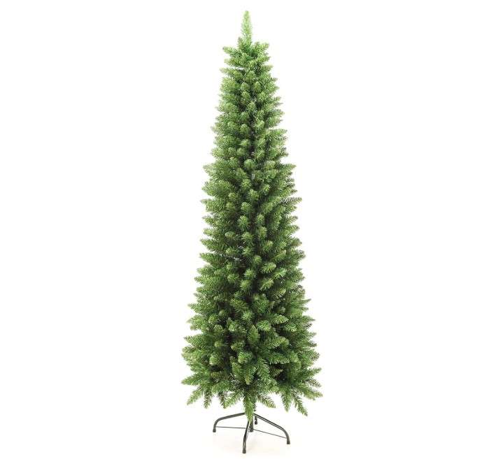 658 Tips Artificial Pencil Christmas Tree, 6ft Pure Xmas Pine Trees with Metal Stand Perfect for Christmas/Parties/Holiday Indoor Outdoor Decoration
