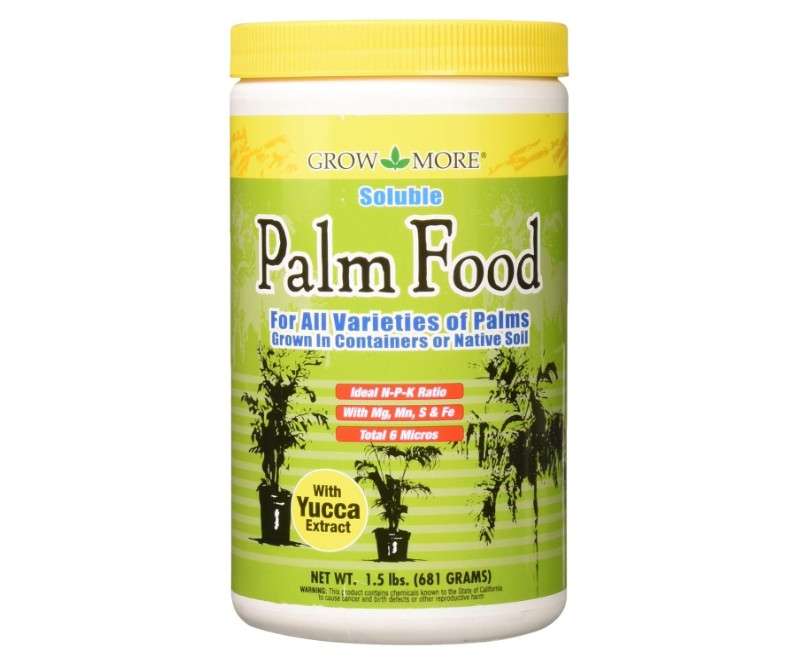Grow More Palm Food with Yucca Extract (15-5-15) - 1.5lbs of Outdoor & Indoor Palm Tree Fertilizer - Water Soluble Fertilizer Enriched with 6...
