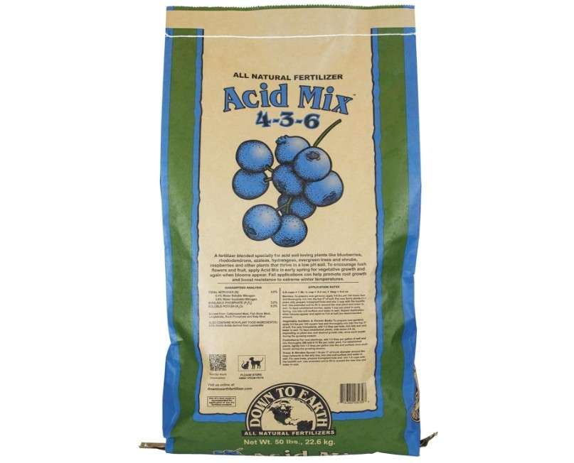 Down to Earth All Natural Fertilizers Acid Mix 4-3-6, 50 lb Bag Plant Food for Blueberries Raspberries