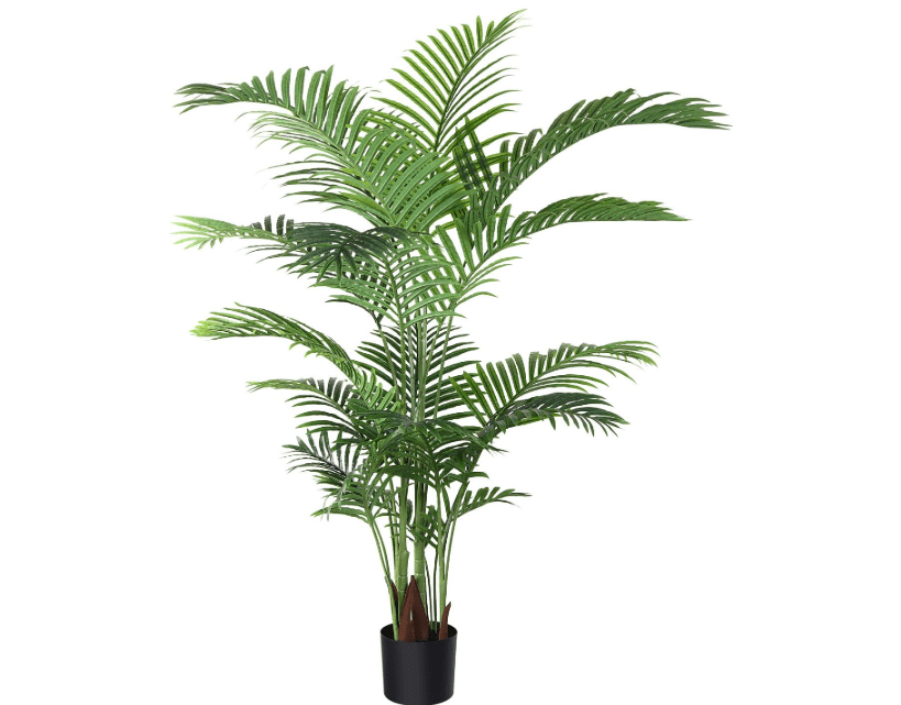 Fopamtri Artificial Areca Palm Plant 5 Feet Fake Palm Tree with 17 Trunks Faux Tree for Indoor Outdoor Modern Decoration Feaux Dypsis Lutescens